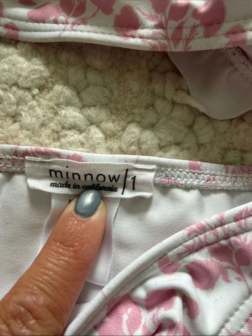 Minnow Pink Floral Ruffled Bikini Bottoms Size 1